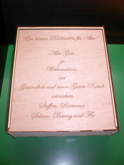 Gravur Sektpräsent Deckel