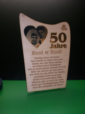 Gravur Standbild goldene Hochzeit (Bitte hier klicken um dieses Bild in seiner vollen Größe zu betrachten)