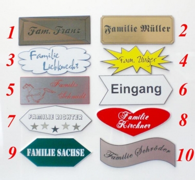 Gravur Türschilder (Bitte hier klicken um dieses Bild in seiner vollen Größe zu betrachten)