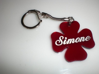 Kleeblatt rot silber (Bitte hier klicken um dieses Bild in seiner vollen Gr&ouml;&szlig;e zu betrachten)