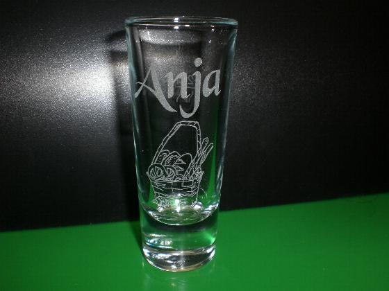 Glasgravur Schnapsglas Brotkorb