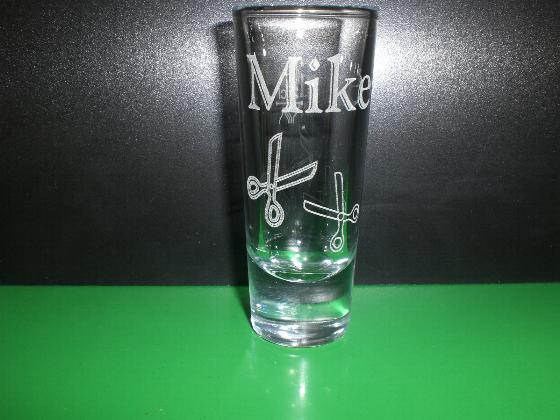 Glasgravur Schnapsglas Schere